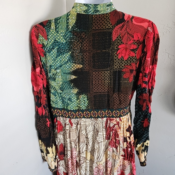 Bhanuni by Jyoti Anthropologie Women's 0P Obsidian Dress Maxi Long Sleeve Boho - Picture 8 of 13